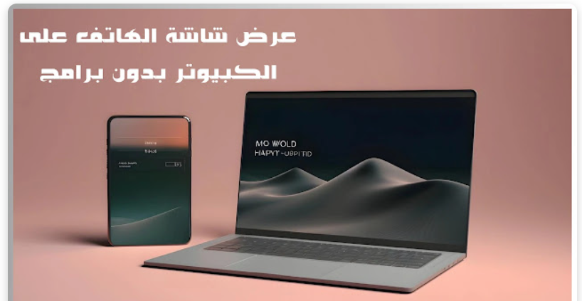 عرض شاشة الهاتف على الكمبيوتر بدون برامج
